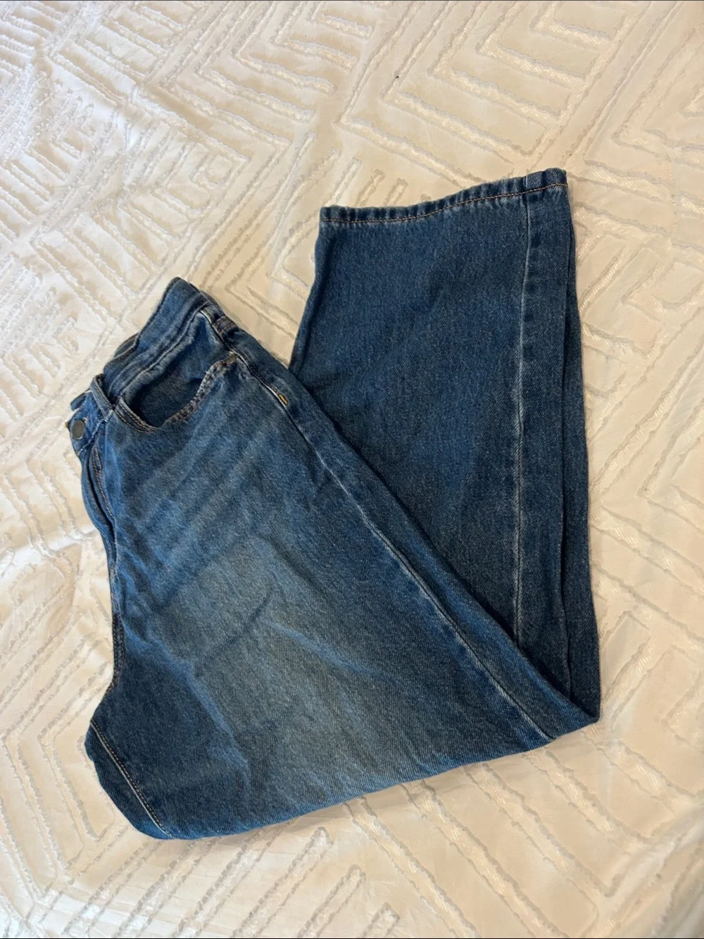 Art Class Kids Baggy Medium Wash 100% Cotton Wide Leg Denim Jeans Size 10